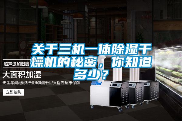 關于三機一體除濕干燥機的秘密，你知道多少？