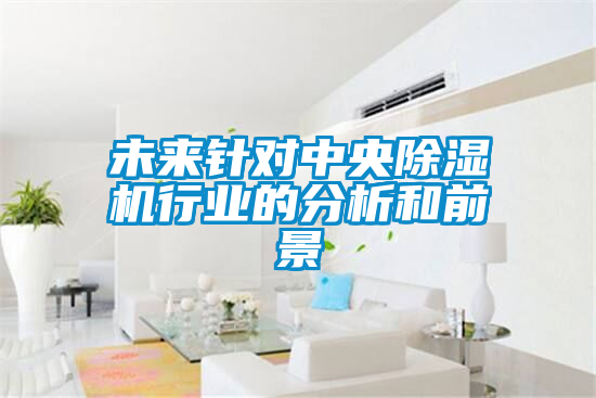 未來針對中央除濕機行業的分析和前景